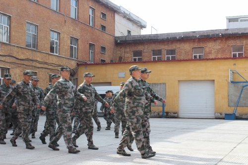 七台河公司救护大队机关人员开展军事化训练  张磊摄